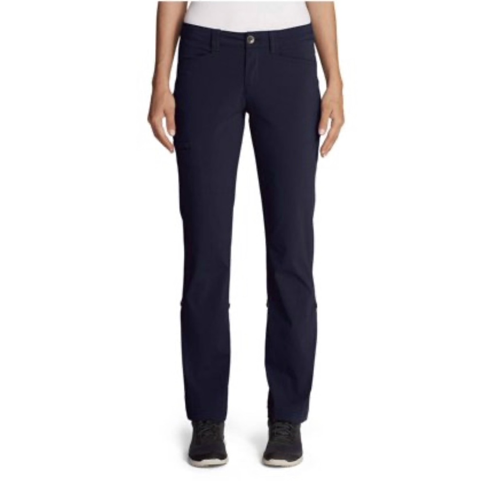 Eddie Bauer Travex Convertible Roll Cuff Pants Capri Black Stretch Nylon-8